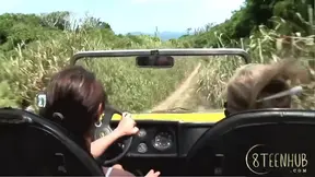 Two Lesbians Fingering Each Other on the Beach