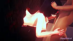 Hinatas Hot 3D Encounter with Twin Ninja Lovers – Wild Threesome Creampie Action