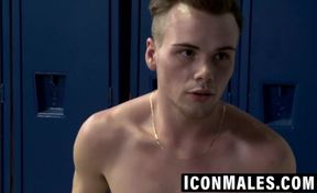 Twink Lucca sucks beefy coach Rockâs thick cock