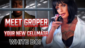 MEET GROPER-YOUR NEW CELLMATE WHITE BOI-- MistressRavenFD introduces you to your new Black cellmate who has every intention on turning you into His sex slave and toilet