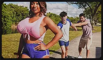 Ebony Mystique Oiled Threesome – Big Ass & Tits Action