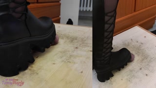 Chunky Aggressive Boots Hard Crushing Cock and Balls - CBT Bootjob Trample with TamyStarly