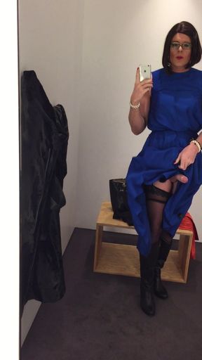 blue satin dress
