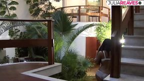 Sexy babe sucks a massive cock then gets ass drilled hard