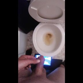 POV Transgirl Pissing on Herself and Camera Double Angles