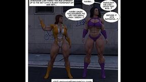 Female Muscle Growth comic - FMG comic - Superhero transformation
