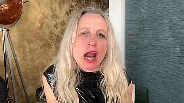 In a latex corset horny prolapse fisting with a mega dildo