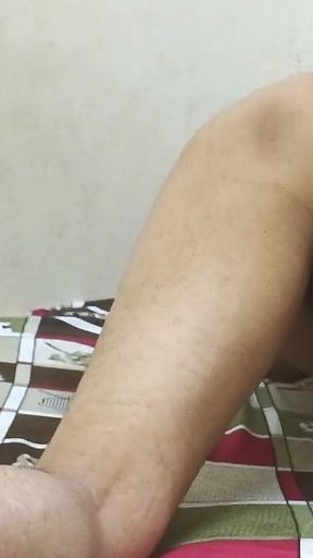 Indian Husband Lying Naked on Bed Showing His Butt and Ass