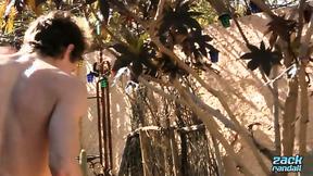 ”ZackRandall: Handsome Derrick Dickem Strokes His Juicy Shaft Under The Sun”