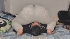 I sat on his face and let out some farts trapped in my jeans