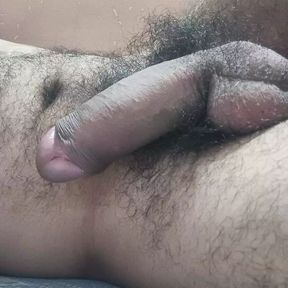 Stroking hairy dick while thinking about you