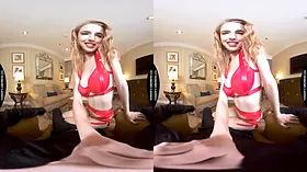 Naturally busty Octavia Red goes fire on your big dick