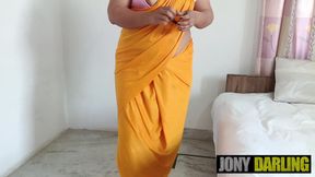 Housewife Changing the Clothes and Neighbour Watch Her Closely