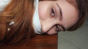 Naughty Secretary Hogtied and Tape Tied with Wrap Around