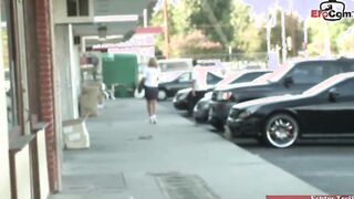 Blonde Milf with amazing natural jugs pick up at the parking lot