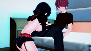 Ryuko Matoi giving blowjob and getting mouth fucked.KI