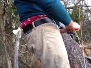 Public jerking off near the hiking trail, sagging in my AE boxers, verbal masturbation and cumming
