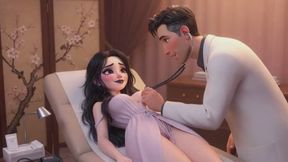 Luna s Sensual First Checkup Gothic Beauty Awakens in Her Doctor s Caring Hands AI generated