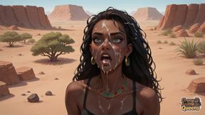 Ebony Queen's Water-soaked Desert Climax: Horny, Sexy Ebony Chick!