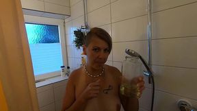 another bathroom session with cum and pee cocktail drinking