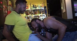 Muscular man enjoys random dick at the bar in rough perversions