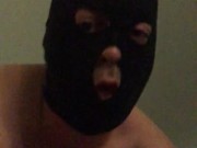 BDSM Slapping hard my ass and back with a belt completely naked in the parking (red ass in public)