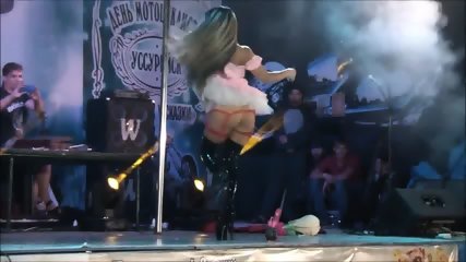 Hot Strip Dance On Public Stage