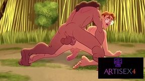 Tarzan Gets His Gay Awakening Fucking Jungle Hunks