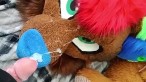 Spunk on fursuit until fully glazed