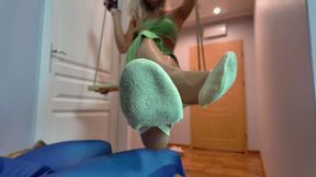 Sophia In Long Dress Sits On A Swing And Massages Doctor Strange’s Dick - Tan Pantyhose And Semi Ballet - Full