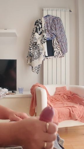 Stunning moment from &quot;StepMom was busy on Phone. Stepson began to Jerking off for Her&quot;