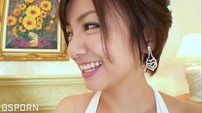 Sexy Japanese MILF fucked in lingerie, big tits, and creampie