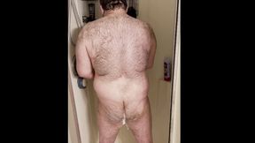 Big Fat Hairy Daddy Taking a Shower