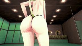 nekomata okayu hentai dance hololive underwear cat girl mmd 3d blonde hair