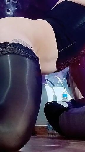 Mel Fucked by Dildo Doggy Style