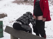 Public Blowjob In The Snow - LJFOREPLAY