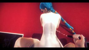 Lol Hentai - Jinx Tied up Like a Bitch Gets Fucked - Japanese Asian Manga Anime Film Game Porn