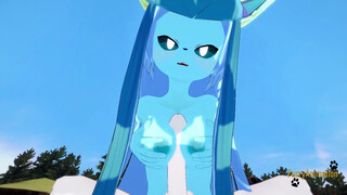 Pokemon Hentai Furry - POV Glaceon boobjob and fucked by Cinderace