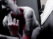 Retro Punk Horny FTM Caressing Stroking Himself