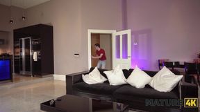 April Velvet milks her neighbor's big cock with her amazing tits - European Cheating Housewife