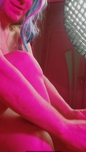 Big Booty Pretty Femboy In Dark Pinky Ambiance Dressing Up Her Tights