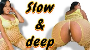 Swollen Belly Queen – Slow Anal Dildo & Creamy Close-Up