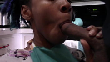 Bratty Slut Sucks Black dick while Making Desert