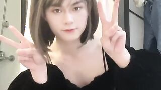 Chinese sissy tramp jack off and jizz out swiftly