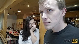 HUNT4K. Rich guy meets poor couple in bowling