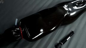 Black cocoon games with breath and vibrator