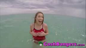 Dirty Lifeguard Persuaded With Money Sucks Strangers Cock
