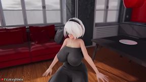 [Breast Expansion] 2B Giantess Growth