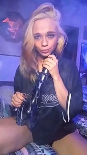 Blonde Smoking Bong