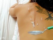 Good morning stepfather, he fucks my ass and his cum in a spoon and I drink it all-aprilbigass-